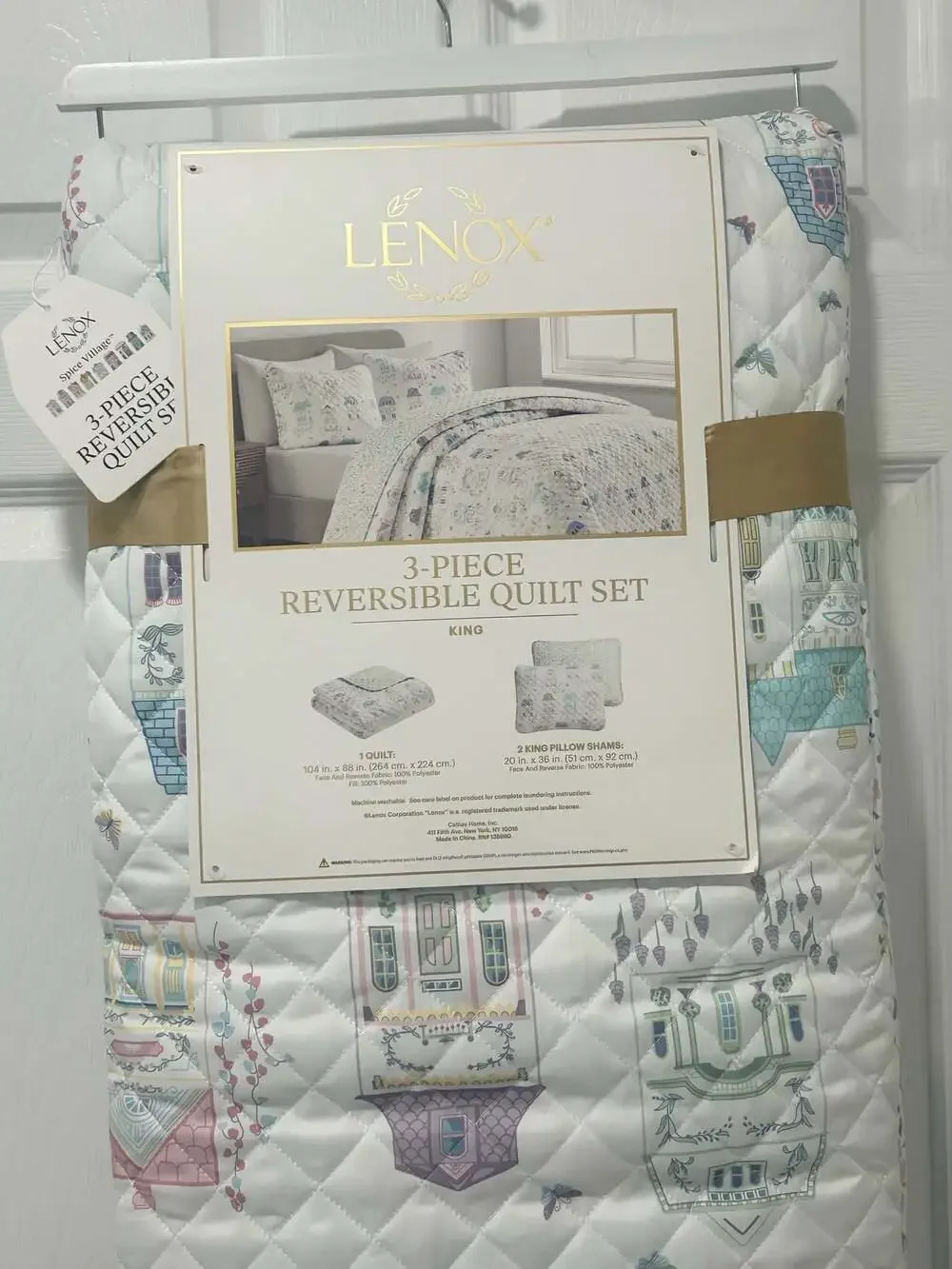 Lenox Spice Village 3-Piece Reversible King Quilt Set